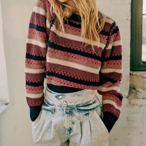 Sezane X Sea NY Colab Striped Multicolor Sweater Size Medium